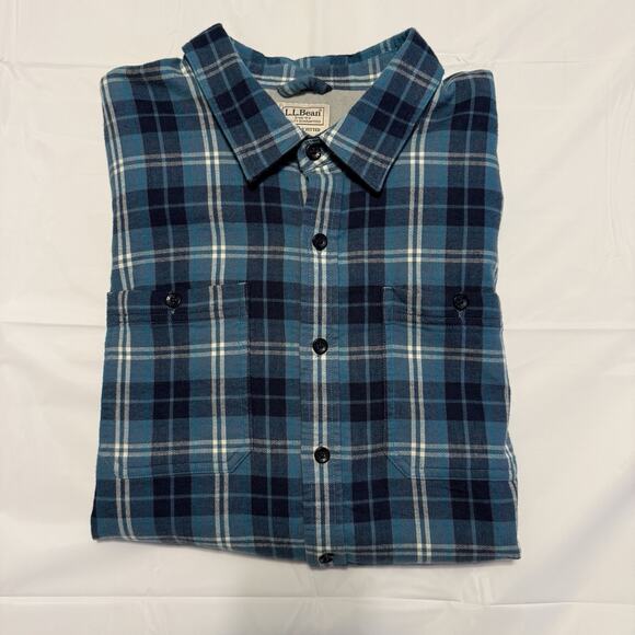 LL Bean Plaid Flannel Shacket Men's Sz XL-Tall Fleece Lined Button Shirt Jacket - Picture 2 of 11